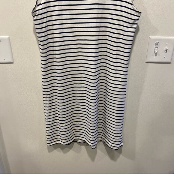 Coolibar Oceanside Tank Dress womens sz large White Navy Stripe upf 50 - Picture 7 of 10